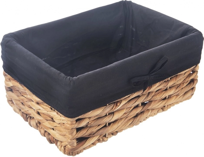 Cesta de almacenamiento natural con forro textil lavable 30 × 20 × 14 cm