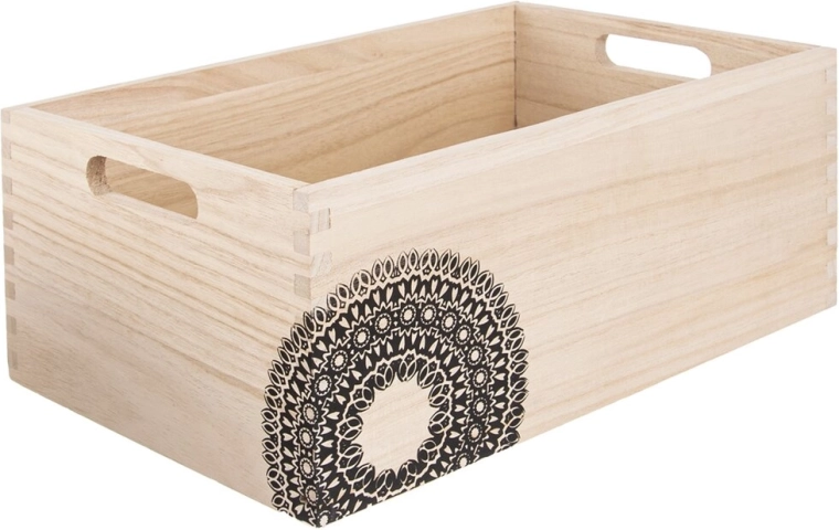 Caja de madera mandala 26 × 16 × 11 cm