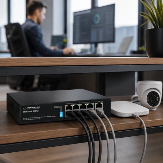 8× PoE para una instalación más sencilla de cámaras IP