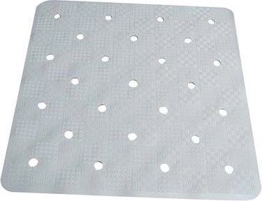 Alfombrilla de goma para ducha 54 × 54 cm con relieve de círculos