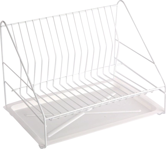 Escurreplatos Smart de 35 cm con bandeja de goteo, blanco