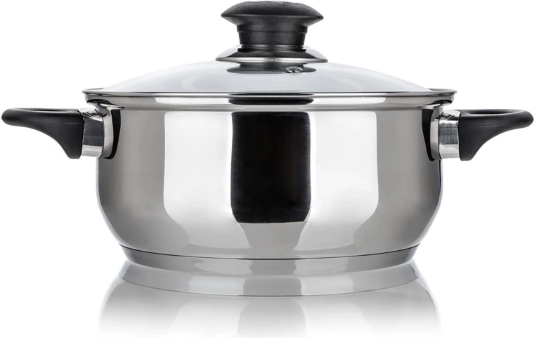 Olla de acero inoxidable con tapa de vidrio 18 cm, 1,7 l SUPER VALUE