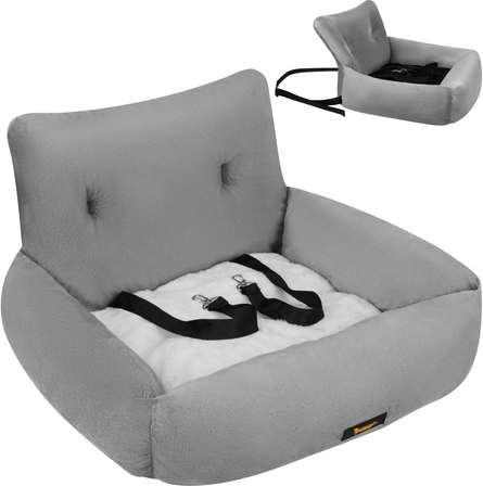 Silla de coche para perro PURLOV L, gris, 53 × 42 × 30 cm