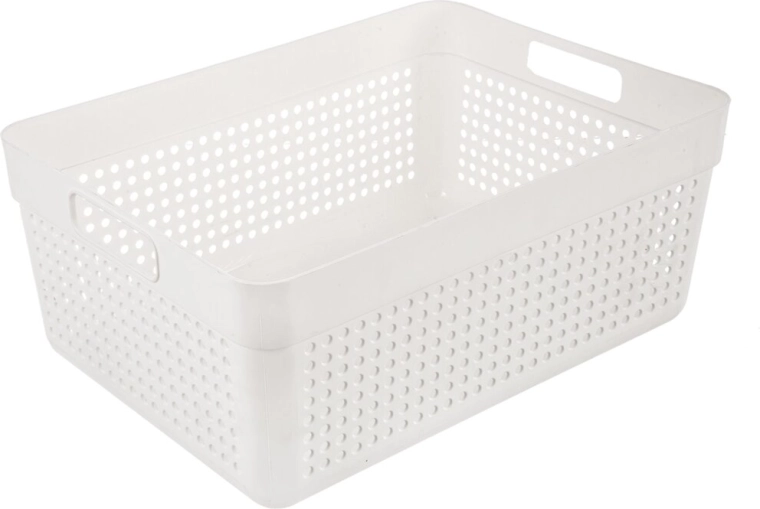 Cesta de almacenamiento Terra blanca 32,5 × 23,5 × 14 cm