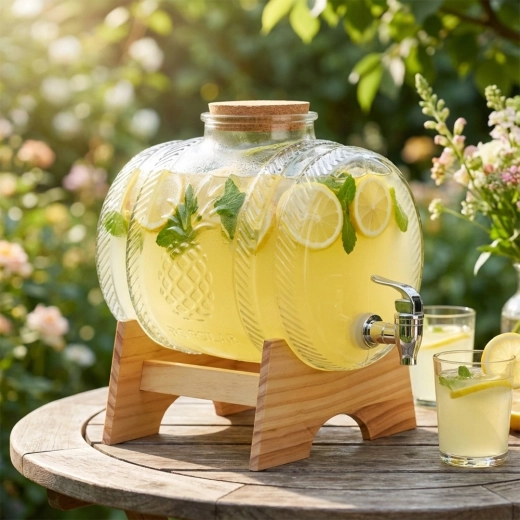 Soporte de madera y tapa de corcho