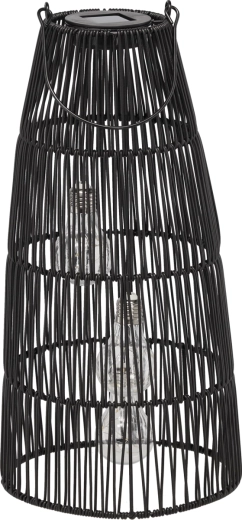 Farolillo solar metálico negro de 47 cm