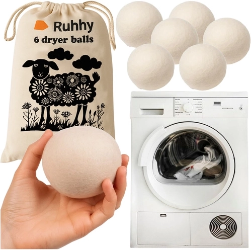 Ruhhy bolas de lana para secadora - 6 uds