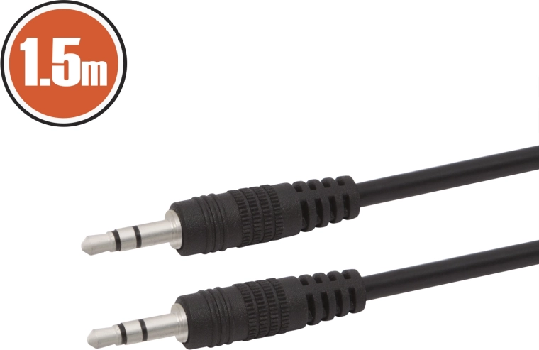Cable de audio Jack de 3,5 mm – Jack de 3,5 mm, 1,5 m, negro