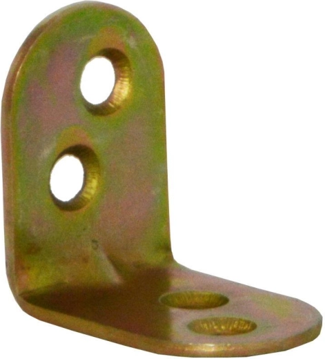 Escuadra de montaje con nervadura 25 × 18 × 1,5 mm, galvanizado amarillo, paquete de 15 uds.
