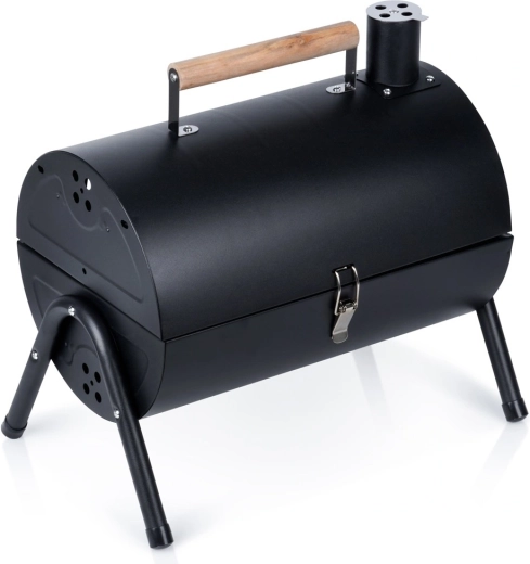 Parrilla portátil de acero Vilde para carbón con chimenea y doble parrilla 41 × 25 × 38 cm