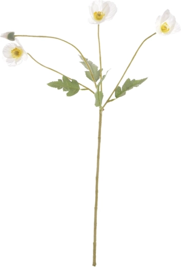 Flor decorativa artificial amapola silvestre blanca 58 cm