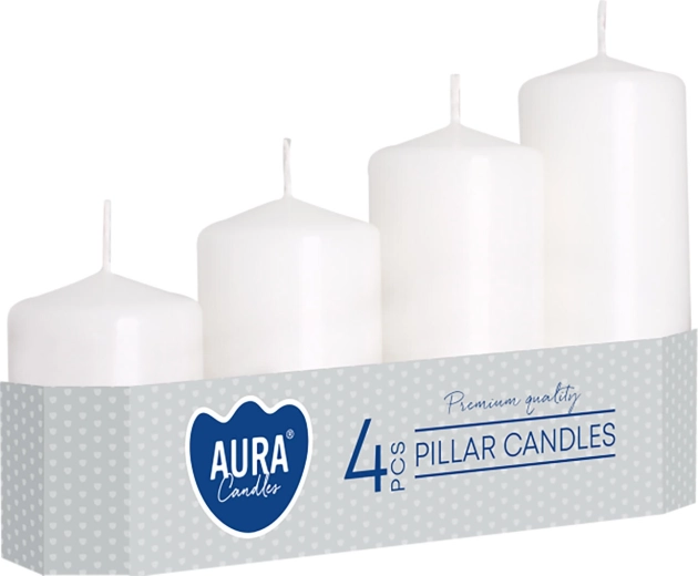 Velas blancas de Adviento escalonadas - 4 uds.