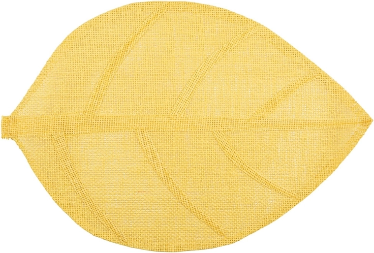 Mantel individual con forma de hoja amarillo 33 × 48 cm
