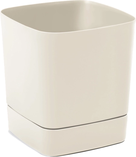 Maceta con plato Clima 160 × 160 mm beige