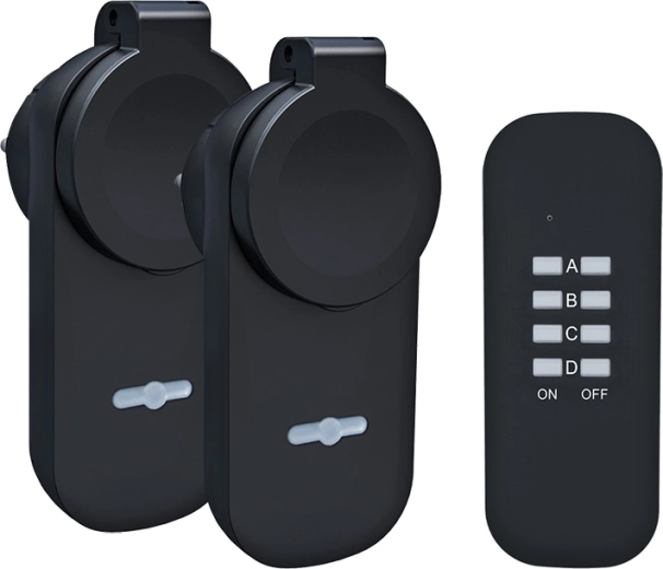 Enchufes exteriores con control remoto Solight – kit de 2 enchufes + mando