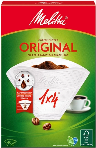 Filtros de papel para café tamaño 4 MELITTA Original (40 uds.)