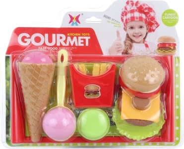Set de comida de plástico con bandeja para niños