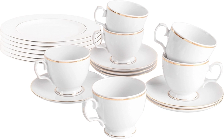 Juego de café MariaPaula Klasyka Złota linia de 18 piezas para 6 personas