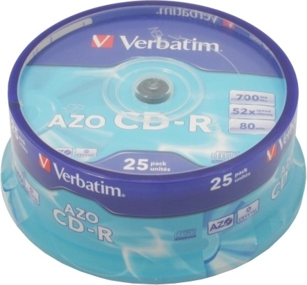 Verbatim CD-R AZO Crystal 700 MB, 52x, 25 unidades