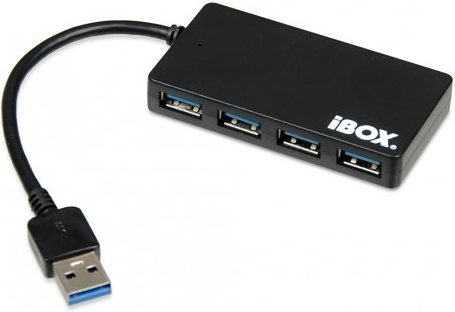 Hub USB 3.0, 4 puertos, slim, negro