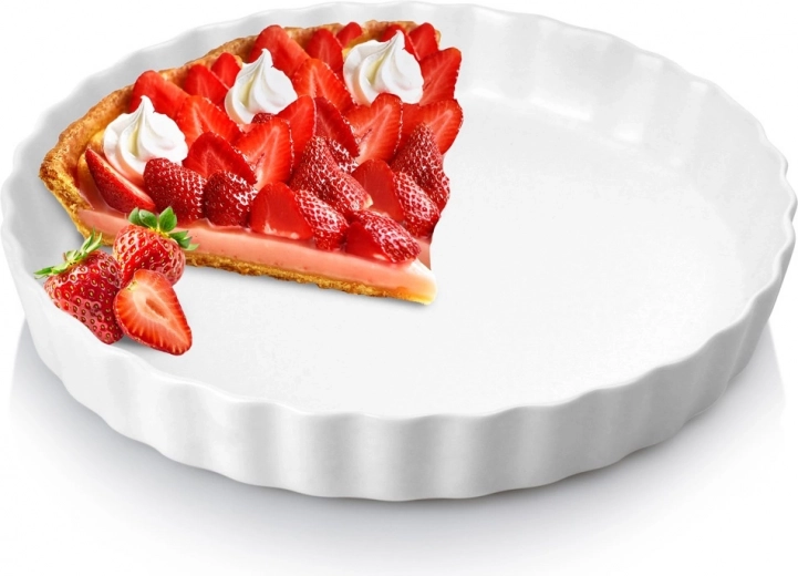 Molde de cerámica para tarta 24,5 cm blanco