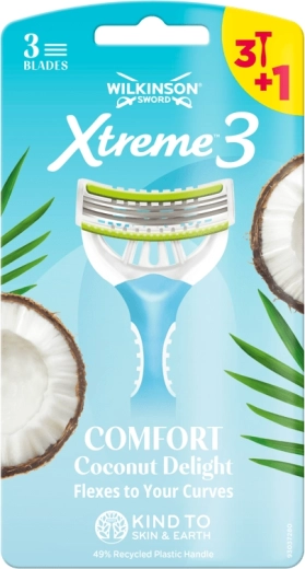Maquinilla de afeitar para mujer Wilkinson Xtreme 3 Comfort Coconut Delight 4 uds