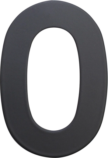 Número de casa 0, 75 mm, acero inoxidable, negro mate