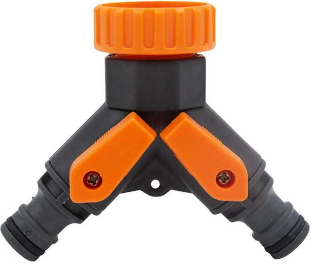 Adaptador para grifo – distribuidor de 2 vías para mangueras 3/4" y 1"