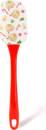Espátula de cocina navideña con cabeza de silicona de 25,4 cm
