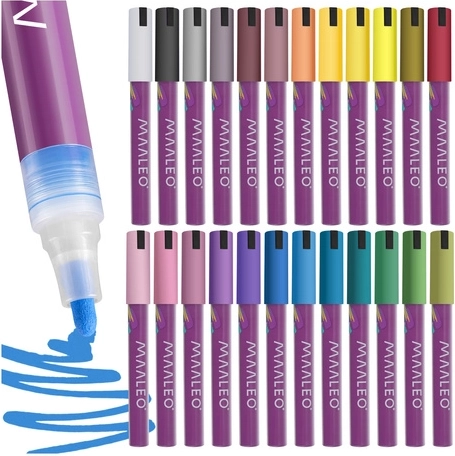 Rotuladores acrílicos Maaleo, set de 24 colores