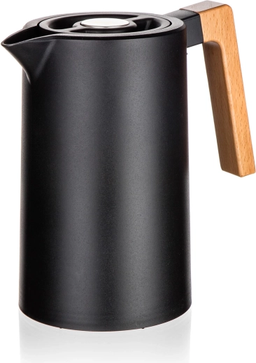 Jarra termo Joyce 1 l – acero inoxidable y plástico, negra