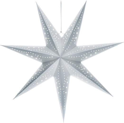 Solight estrella navideña colgante LED plateada 60 cm con temporizador - 1 unidad