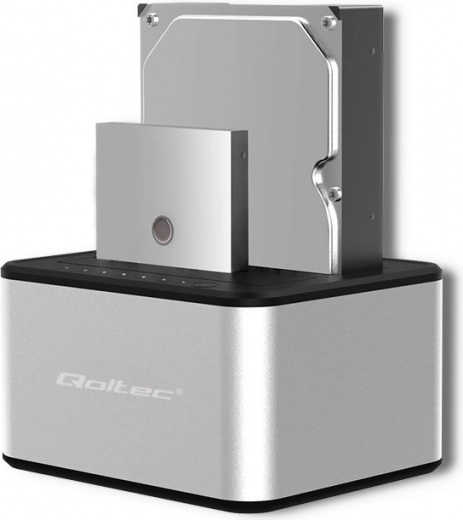 Estación de acoplamiento para discos 2× HDD/SSD 2.5"/3.5" SATA con USB 3.0 y clonación offline