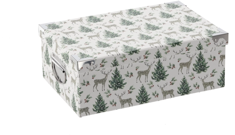 Caja de regalo navideña con herrajes metálicos 36 × 24,5 × 12,5 cm - 1 unidad