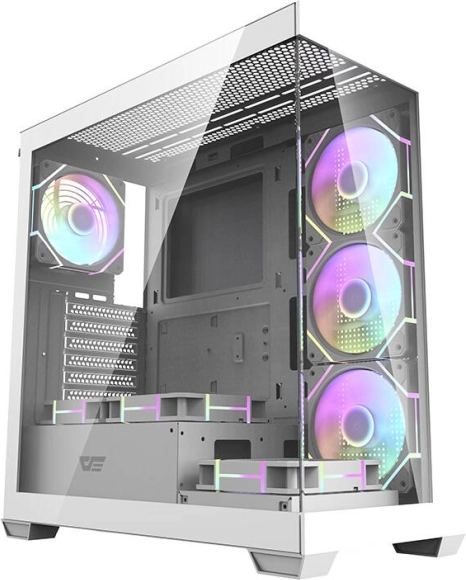 Caja de ordenador darkflash ds900 blanca con 7 ventiladores argb
