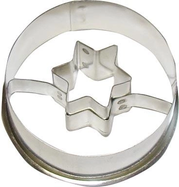 Cortador de galletas con forma de círculo y estrella