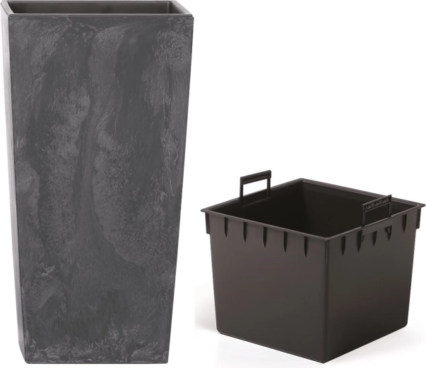 Macetero Urbi Square Beton Effect con inserto 32,5 cm – antracita