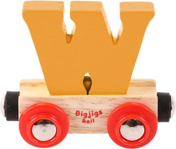 Vagón de Tren de Madera con Letra 'W' de Bigjigs Rail