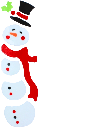 Alegre muñeco de nieve con sombrero y bufanda