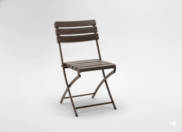 Silla de jardín plegable marrón 55 × 46 × 81 cm