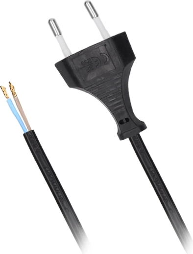 Cable flexo Solight 2 × 0,75 mm² negro plano de 2 m