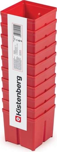 Juego de cajas de almacenamiento de plástico para herramientas, 10 uds., rojo