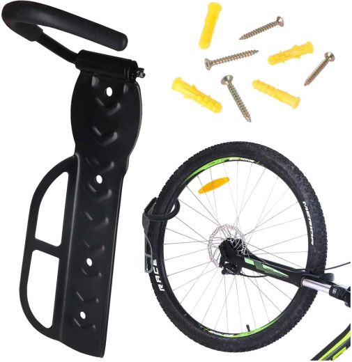 Soporte de pared para bicicleta con gancho giratorio