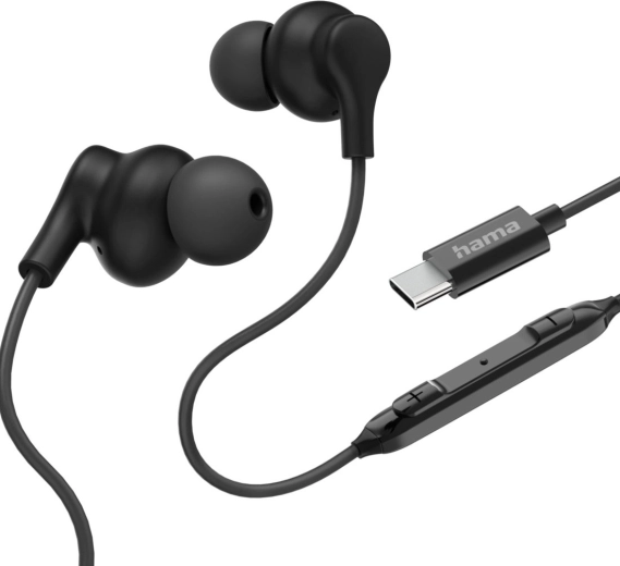 Hama Curly USB-C auriculares intraurales negros