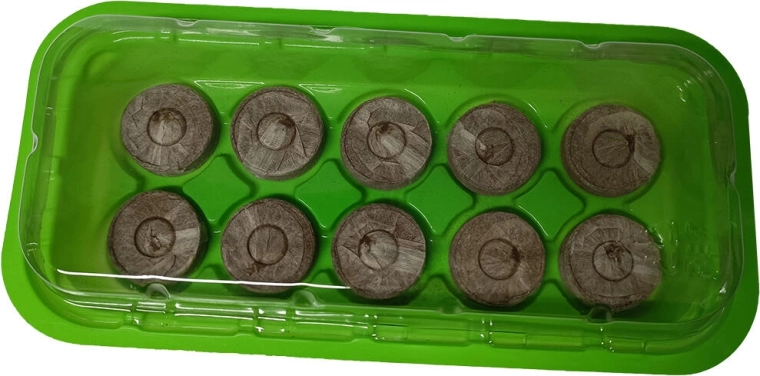 Kit para pre-cultivo con 10 tabletas de coco y cubierta