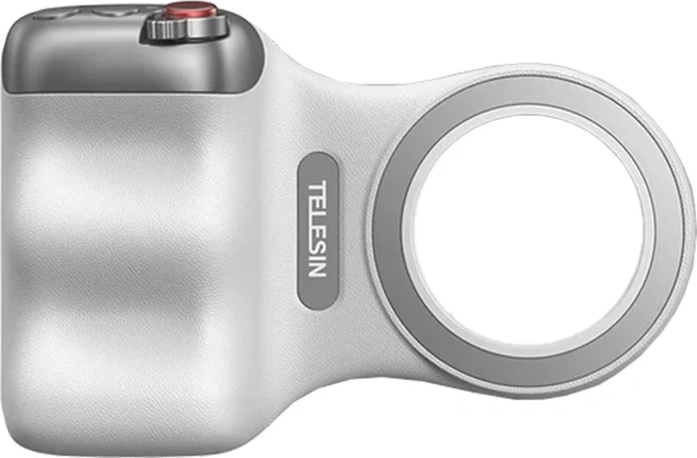Empuñadura magnética MagSafe Telesin Fun Shot Grip2 blanca