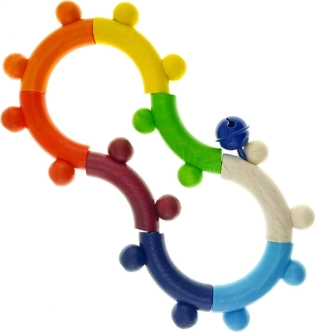 Sonajero Hess para el desarrollo de la motricidad, madera de colores