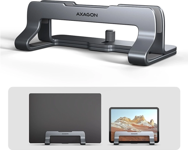 AXAGON STND-VG soporte vertical de aluminio para portátil 10–17,3", gris