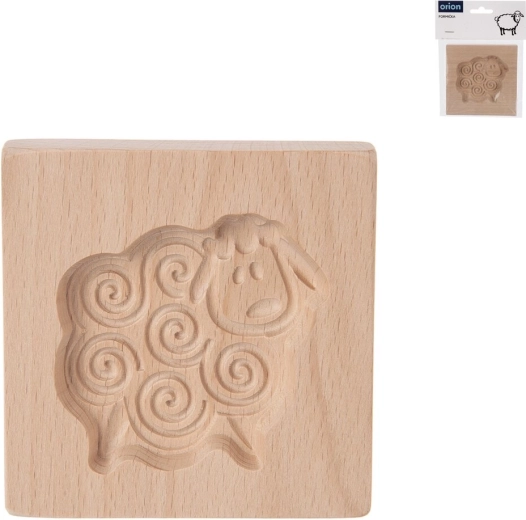 Molde de madera para estampar con motivo de oveja