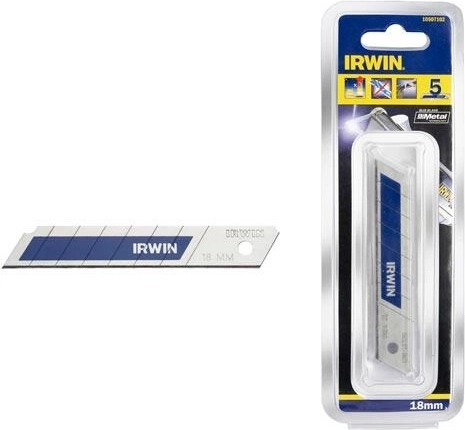 Cuchillas segmentables 18 mm BI‑METAL BLUE IRWIN, 5 uds